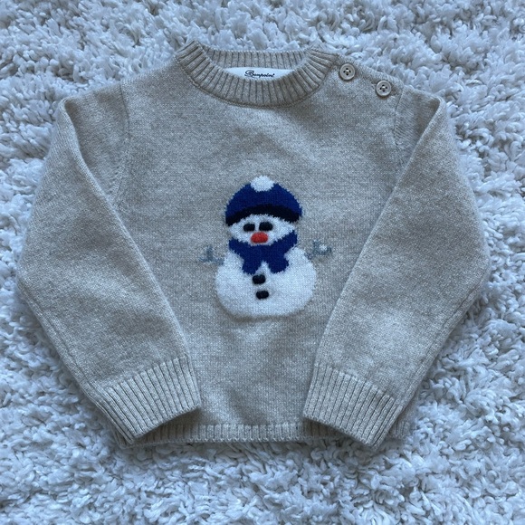BNWT Baby Bonpoint Snowman Sweater - Picture 3 of 6